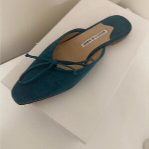 Manolo Blahnik Ballerimu Suede bow Ballerina flat